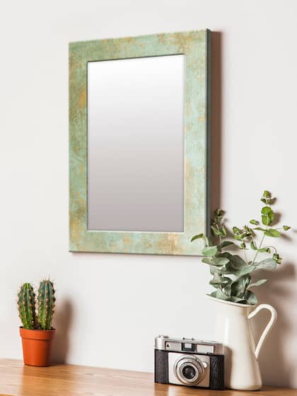 999Store Grey & Brown Printed MDF Wall Mirror