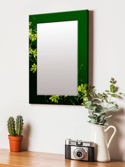999Store Green Printed MDF Wall Mirror