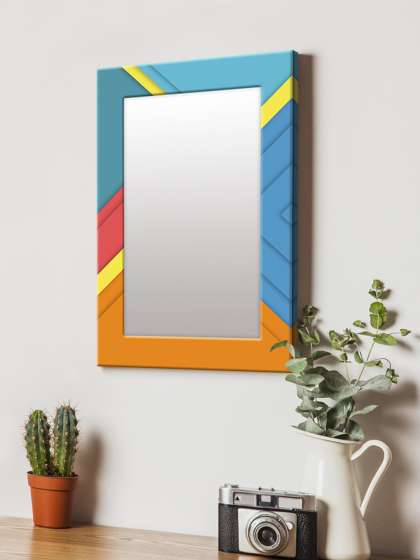 Blue Mirror In India 999 Mdf Wall Mirror