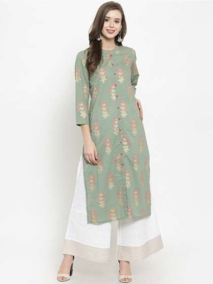 myntra kurtis palazzo set