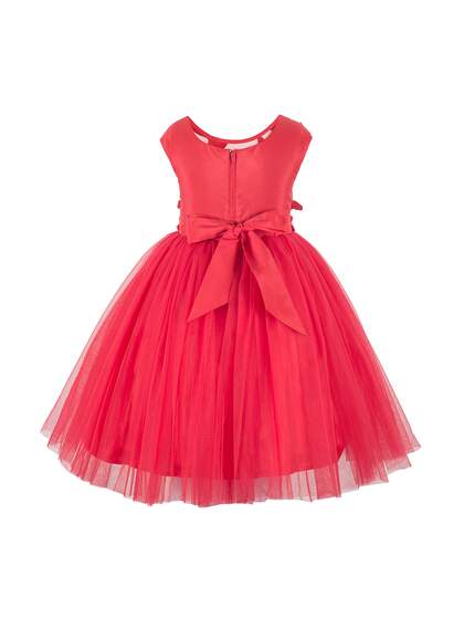 Toy Balloon kids Girls Red Embellished Fit and Flare Dress