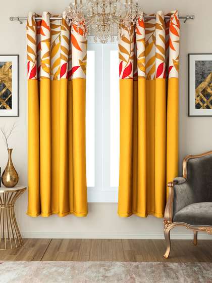 Red Simple Stylish Kitchen Curtains Two Panel swayam set of 2 window curtains