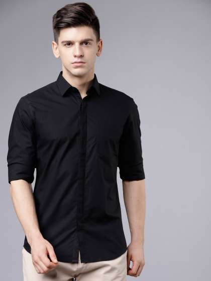 black formal pant shirt combination