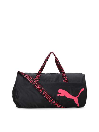 puma black solid duffle bag
