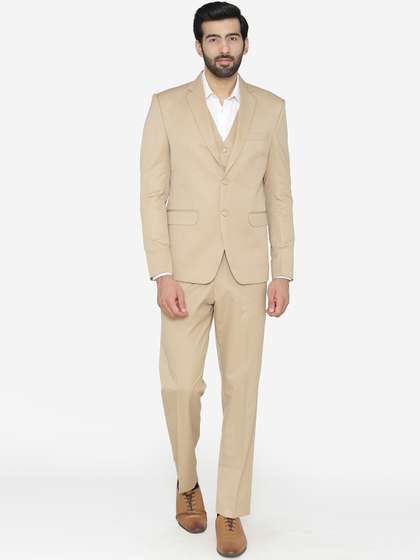 Wintage Men Beige
                        Solid Single-Breasted Regular Fit Suit
