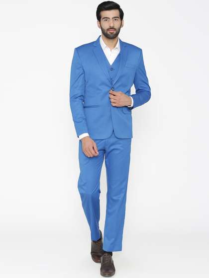 Wintage Men Blue
                        Solid Single-Breasted Regular Fit Party Suit
