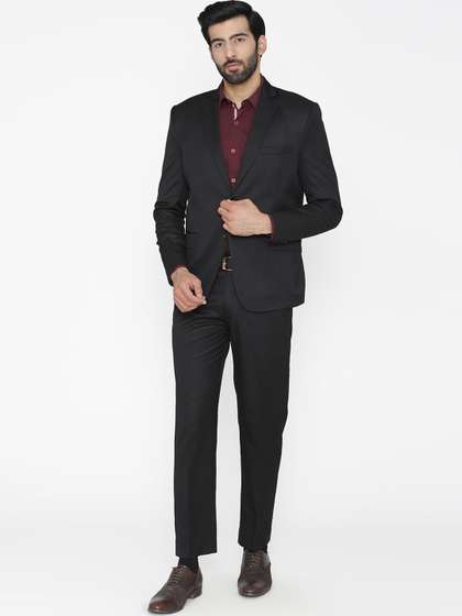 Wintage Men Black
                          Solid Single-Breasted Regular Fit Suit