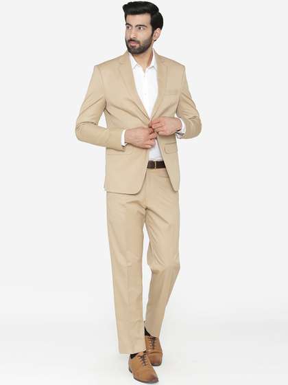 Wintage Men Beige
                        Solid Single-Breasted Regular Fit Suit