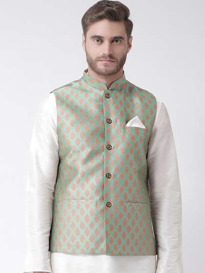 DEYANN Men Woven Design Nehru Jacket
