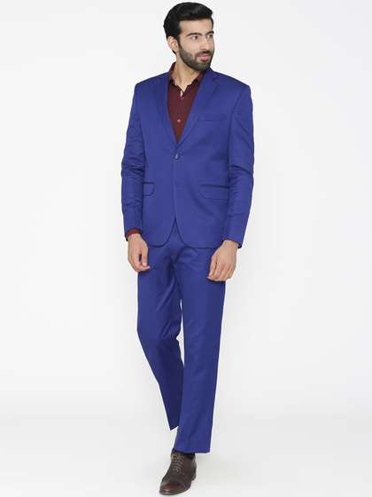 Wintage Men Blue
                        Solid Single-Breasted Regular Fit Party Suit
