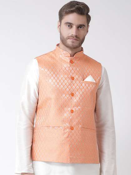 DEYANN Men Woven Design Nehru Jacket