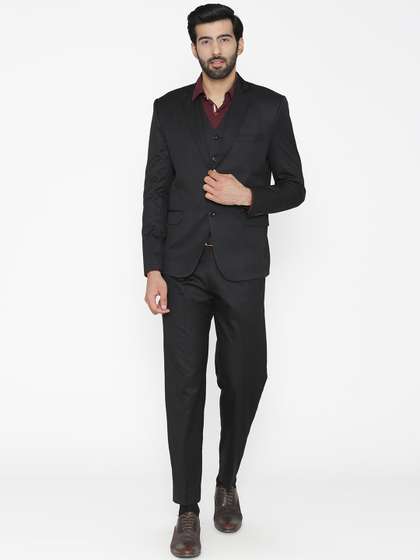 Wintage Men Black
                        Solid Single-Breasted Regular Fit Suit