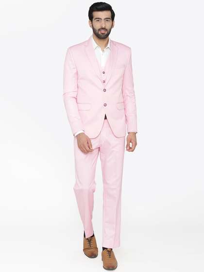 Wintage Men Pink
                        Solid Single-Breasted Regular Fit Party Suit