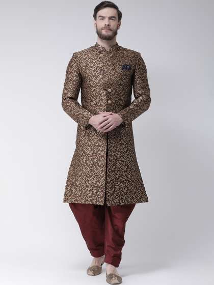 Plain Cotton Simple Casual Indian Smart Mens Kurta White Pyjama