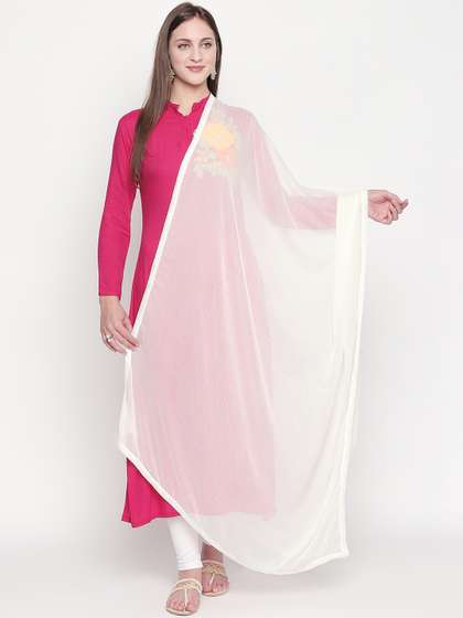 Dupatta Bazaar
                      Off-White Solid Dupatta