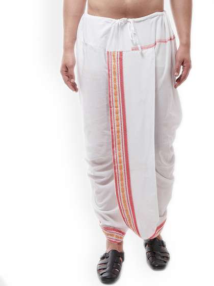 SOJANYA Men White
                        Solid Dhoti Pants