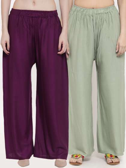TAG 7 Women Pack Of 2 Solid Palazzos