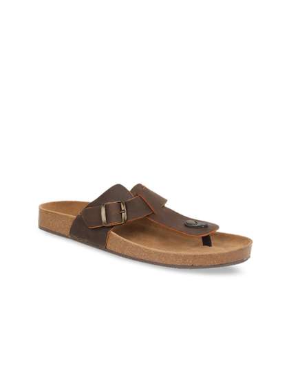 Bata Men Brown
                        Leather Comfort Sandals