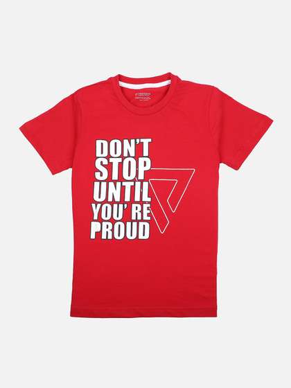 PROTEENS Boys Red Printed Round Neck T-shirt