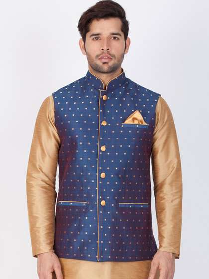 VASTRAMAY Men Printed Woven Nehru Jacket