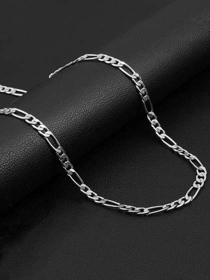 Yellow Chimes Men
                    Silver-Toned Stainless Steel Chain