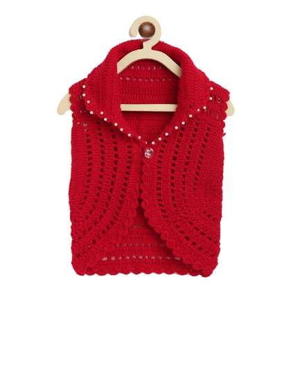 CHUTPUT Kids Red Self
                    Design Tailored Jacket