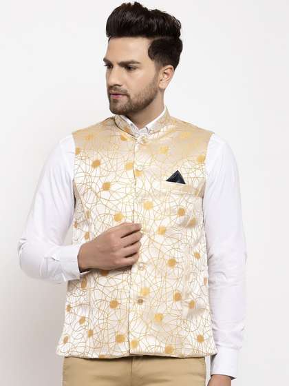 KLOTTHE Men Woven Design Nehru Jacket