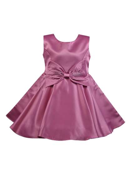 Wish Karo Girls Purple
                    Solid Fit and Flare Dress