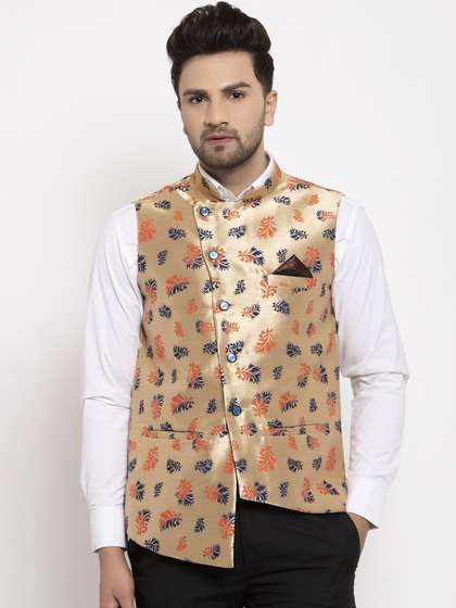 KLOTTHE Men Woven Design Nehru Jacket