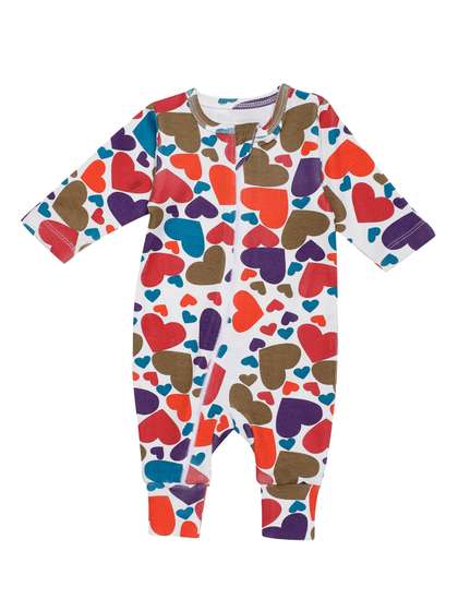 Nino Bambino Infant
                    White & Red Printed Organic Cotton Sustainable
                    Rompers