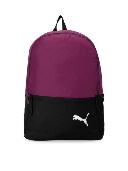 Puma Unisex Black
                          & Pink Colourblocked Backpack