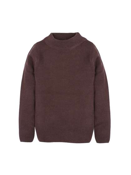 RVK Infant Kids Brown
                      Solid Acrlic Pullover Sweater