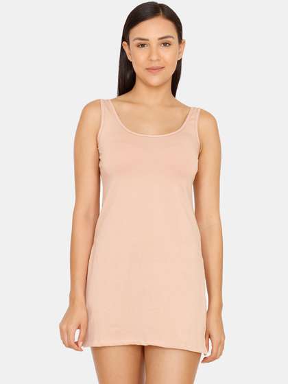 Zivame Women Beige
                        Solid Kurti-Slip Camisole ZI60AJCORE0SKIN
