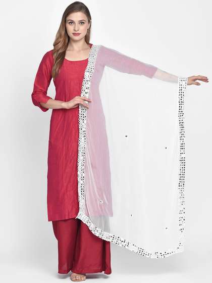 Dupatta Bazaar White
                      Solid Dupatta