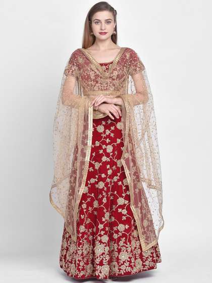 Dupatta Bazaar
                      Gold-Coloured Embroidered Dupatta