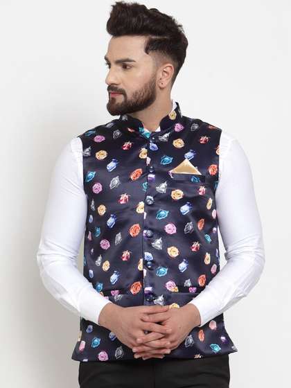 KLOTTHE Printed Cotton Nehru Jacket