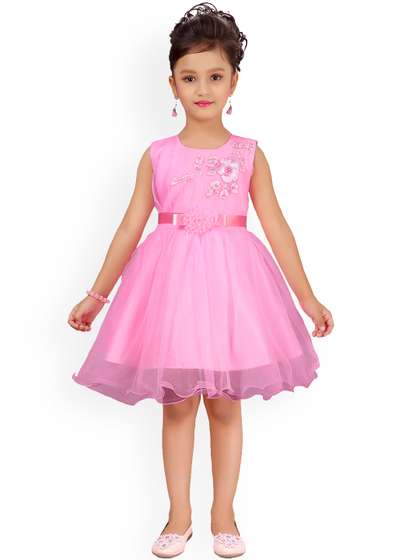 Aarika Girls Pink
                    Embellished Fit and Flare Dress