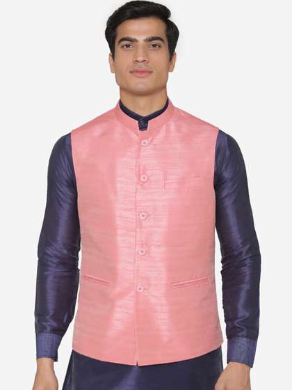 MANQ Men Solid Nehru Jacket