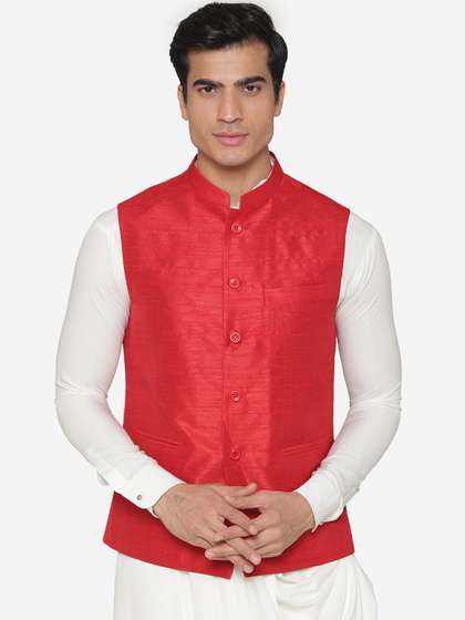 MANQ Men Solid Nehru Jacket