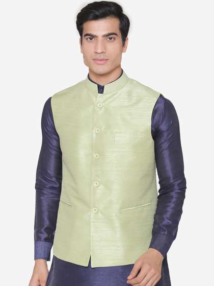 MANQ Men Solid Nehru Jacket