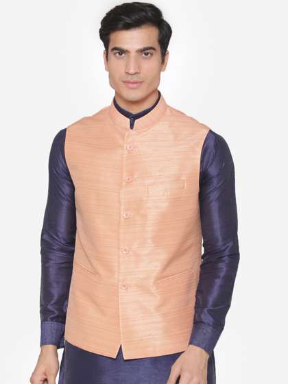 MANQ Men Solid Nehru Jacket