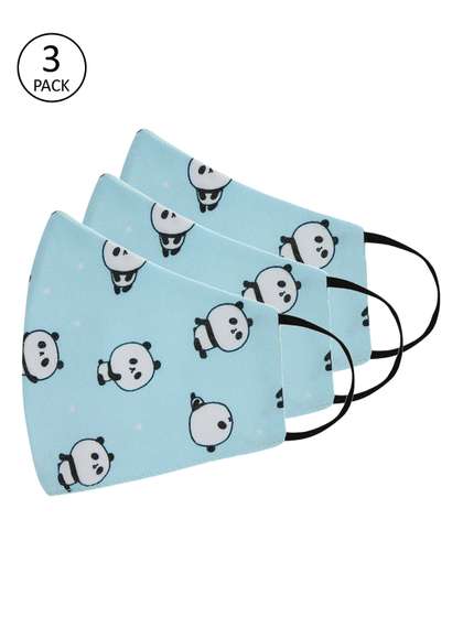 Tossido Kids 3 Pcs
                        Blue Printed 3-Ply Reusable Cloth Masks