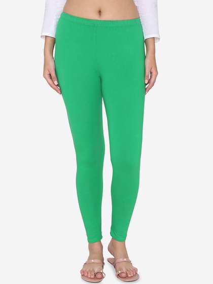 Vami Women Green
                        Solid Ankle-Length Leggings