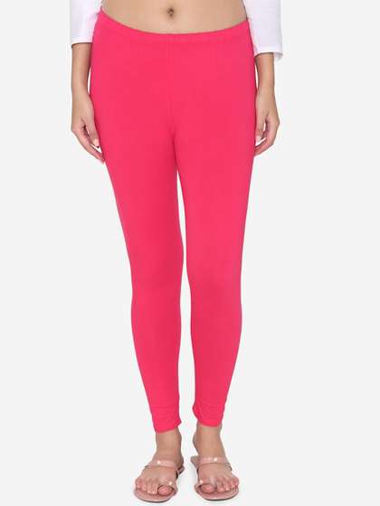 Vami Women Fuchsia
                        Pink Solid Ankle-Length Leggings