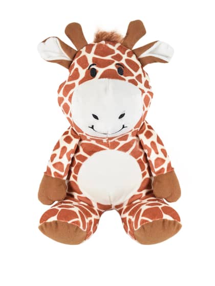 Ultra Unisex Kids Brown & White Sitting Giraffe Soft Toy