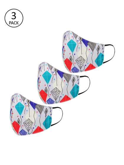 Tossido Kids Pack Of 3
                    Reusable 3-Ply Cloth Masks