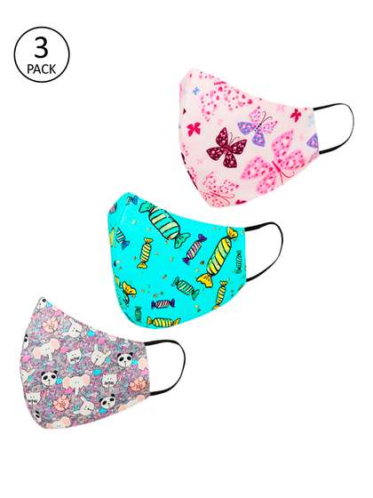 Tossido Kids Off-White
                    Pack Of 3 Printed 3-Ply Cloth Mask