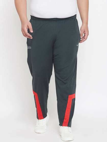 bigbanana Plus Size
                        Men Olive Green Solid Straight-Fit Track Pants