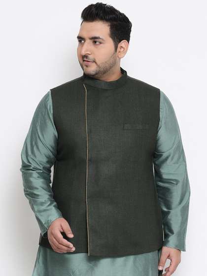 KISAH PLUS Men Woven-Design Nehru Jacket