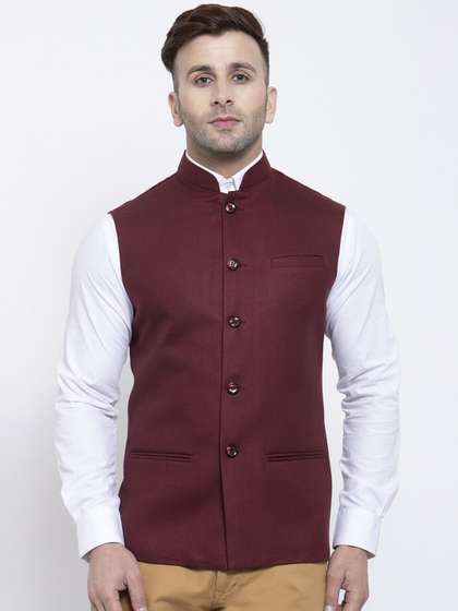 Badoliya & Sons Men Solid Corduroy Nehru Jacket